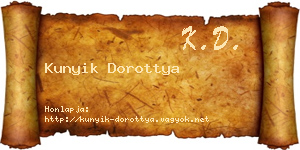 Kunyik Dorottya névjegykártya